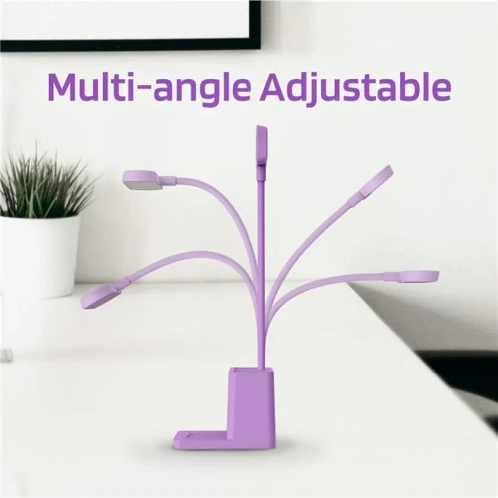 Purple rechargeable desk lamp LED cordless study table light for dorm room offic